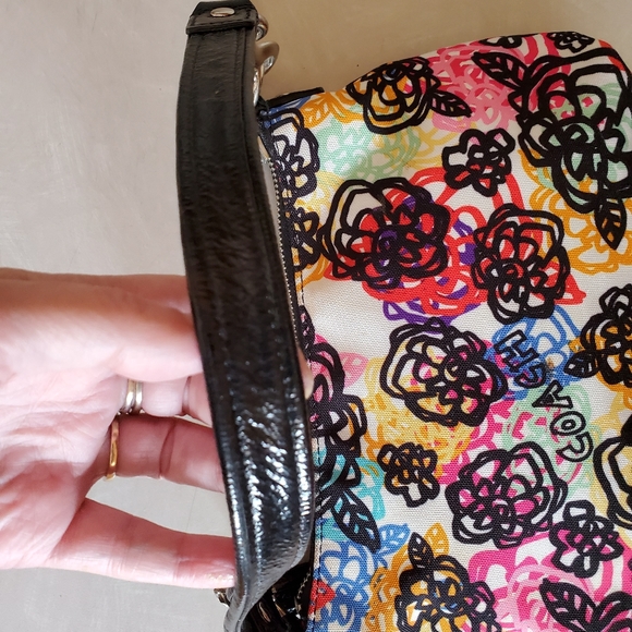 Rare Coach Poppy Graffiti Flowered Multi-Color Handbag Purse Small - Picture 9 of 11